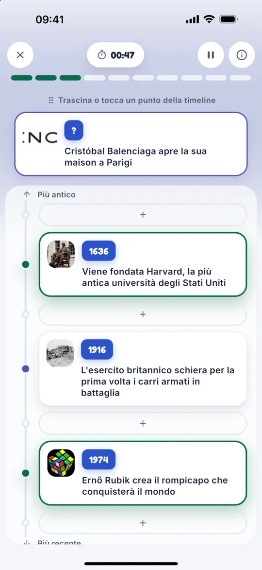 Timeline: dove va questo evento?