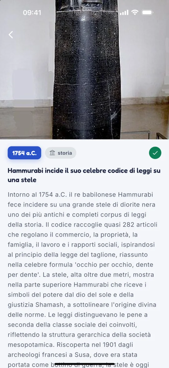 Ogni evento si apre e racconta la sua storia
